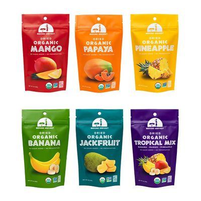 Mavuno Harvest Organic Dried Fruit Variety Pack | Dried Mango, Papaya, Pineapple, Banana, Jackfruit, &amp; Tropical Mix | Healthy, Vegan, No Sugar Added, Non GMO Snacks for Kids &amp; Adults | 2 Ounce, 6 Pack