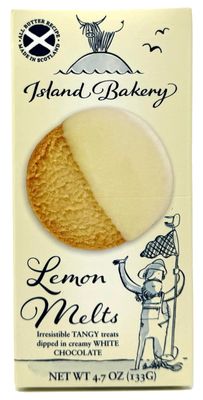 Island Bakery Lemon Melts - All Butter Lemon Cookies Dipped in White Chocolate, Made in Scotland 4.7 Ounce