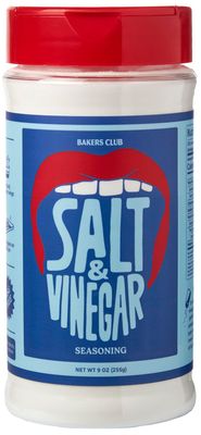 Bakers Club 9oz Salt &amp; Vinegar Seasoning - French Fries, Wing Dust, Popcorn, Chips, Nuts, Snacks and More - Gluten-Free, MSG Free, Non-GMO - Zesty Tangy &amp; Salty Spice Blend Dry Vinegar Powder 2.0