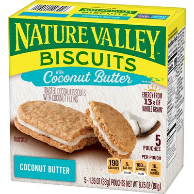 Nature Valley Biscuits, Coconut Butter, Breakfast Biscuits with Coconut Filling, 5 Count