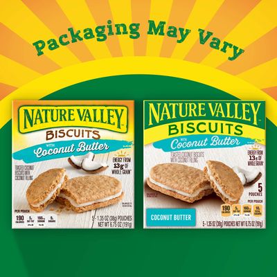 Nature Valley Biscuits, Coconut Butter, Breakfast Biscuits with Coconut Filling, 5 Count