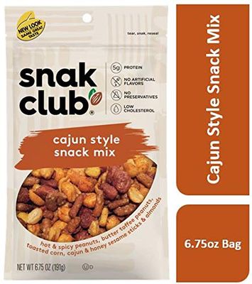 Snak Club All Natural Cajun Style Snack Mix, 6.75-Ounce Resealable Bag