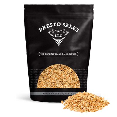 Walnuts, Fresh Raw light Small Chopped California, healthy snack, perfection, vegan, high protein, Packed in a 5 lbs. (80 oz.) resealable pouch bag by Presto Sales LLC