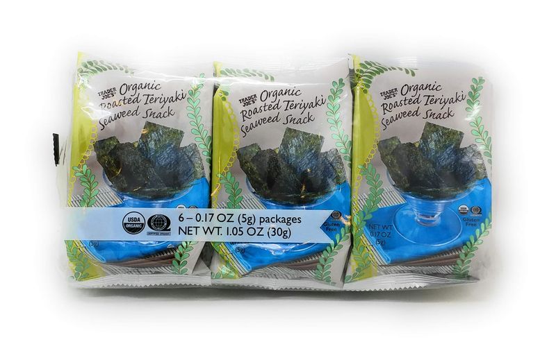 Trader Joe's - Organic Roasted Teriyaki Seaweed Snack (6-0.17 oz Packages) - 2-PACK (12 Packages Total)