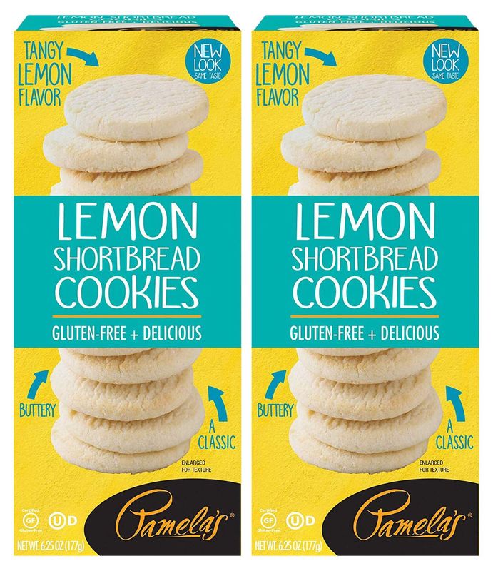 Pamela's Lemon Shortbread Traditional Cookies, 6.25 OZ, Pack of 2
