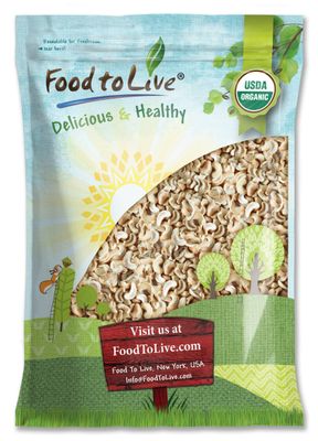 Food to Live Organic Cashew Pieces, 8 Pounds Non-GMO, Kosher, Vegan, Unsalted, Unroasted, Bulk