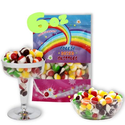 Freeze Dried Candy - 6oz LARGE pack of CANDYGENIUS cool freeze dry candies puff frozen dehydrated skittles bulk giant snack fruit crunch birthday kids parties