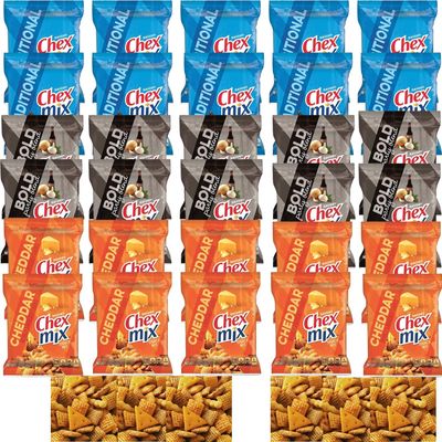 Generic Chex Mix Classics Snack Mix Variety Pack 30 count 1.75 oz bags Packaged By Bools The Perfect Snack Package