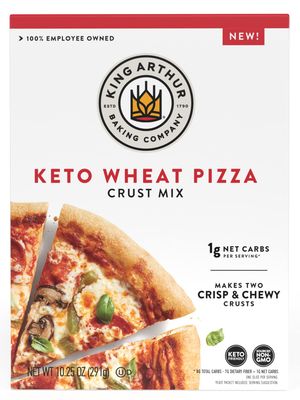 King Arthur Keto Pizza Crust Mix: Low Carb Delight with 1g Net Carbs per Serving - Easy to Make, Crisp &amp; Chewy 10.25 oz Mix for Two 12 in Crusts - Perfect for Keto Pizza Lovers