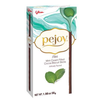 Glico Pejoy Mint Cream Filled Cocoa Biscuit Sticks, 1.98 oz (Pack of 10)