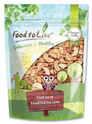 Food to Live - Dry Roasted Cashew Halves and Pieces, 2 Pounds - Unsalted Oven Roasted, No Oil Added, Keto, Kosher. High in Protein, Healthy Fats.
