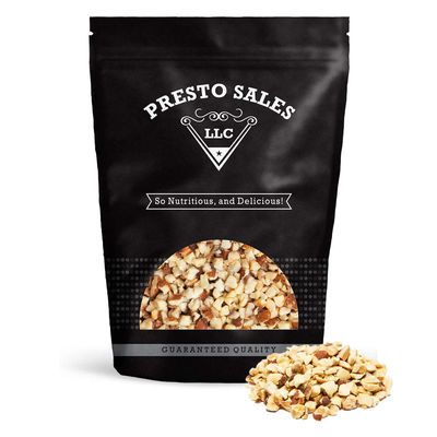 Almonds, Fresh and Delicious Small chopped Raw, Perfectly Natural, Quality, Fresh, Ideal snack for Adults and Kids, packaged in resealable 5 lbs. (80 oz.) pouch bag by Presto Sales LLC