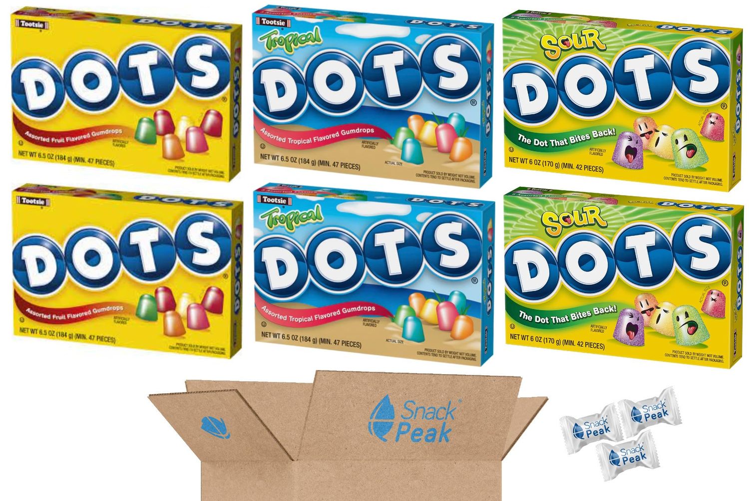 DOTS Candy Snack Peak Variety Gift Box - Original, Tropical and Sour