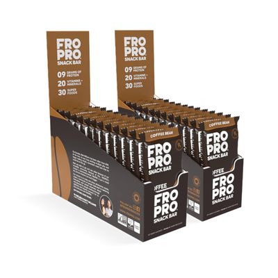 FROPRO Plant Protein Snack Bars - Plant Based Protein Bars, All-Natural, Gluten, Dairy, &amp; Soy Free, High Protein Bars with Low Calories | Coffee, 24 Pack