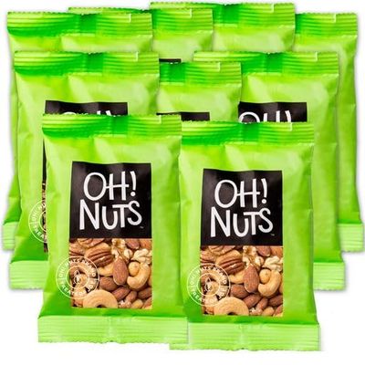 Mixed Nuts Roasted Unsalted Individual Nut Snacks for On-the-Go | 12 Convenient Nut Snacks for School | Bulk Nuts Variety | Individual Packs (1.5 oz Each) by Oh Nuts