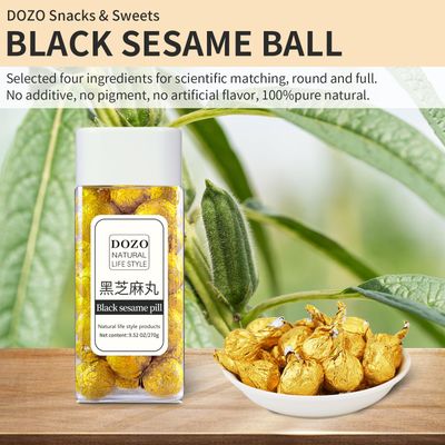 DOZO Black Sesame Ball Halloween Sweet Handmade Black Sesame Pills (30 pills) Pure Honey Sesame Balls Black Sesame Black Rice Black Beans Natural Grain Snacks 9.5oz270g 黑èŠéº»ä¸¸ 手工èŠéº»ä¸¸