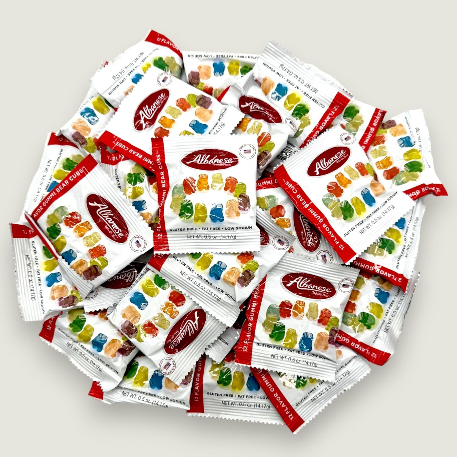 Gummy Bears -1.5 lbs Individually Wrapped Fun Size Packs-12 Delicious Flavors, Gluten Free Gummy Bears-Great for Kids and Adults of All Ages(24 oz)