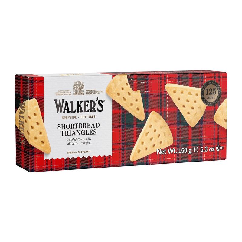 Walker's Shortbread Triangles, All-Butter Shortbread Cookies, 5.3 Oz (Pack of 4)
