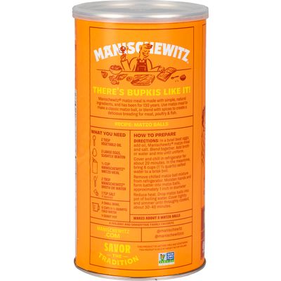 Manischewitz Matzo Meal, 27 Ounce Resealable Canister Kosher For Passover
