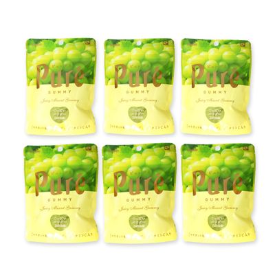 Japanese Kanro PurÃƒÂ© Gummy Candies: 6 packs set of Muscat 1.97 Oz.
