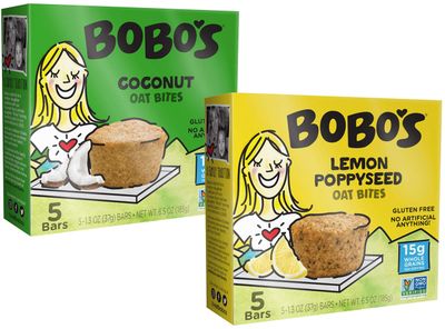 Bobo&#39;s Oat Bars Gluten Free Bobo&#39;s Bites 2 Flavor Variety Bundle, (1) each: Coconut and Lemon Poppyseed (6.5 Ounces)