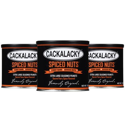 Cackalacky Famously Original Spiced Peanuts, 12 oz., Roasted NC-grown Peanuts Perfect for Beer, Party Snacks, Backyard Barbecues, and more, Seasoned with Fiery Spices for A Great Taste (3 Pack)