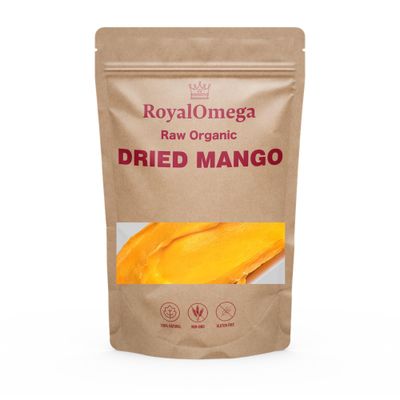 RoyalOmega Organic Dried Mango Slices |All-Natural, Non-GMO | Mouth-Watering Dried Mangoes | Nutritious &amp; Delicious Healthy Snacks for Kids and Adults