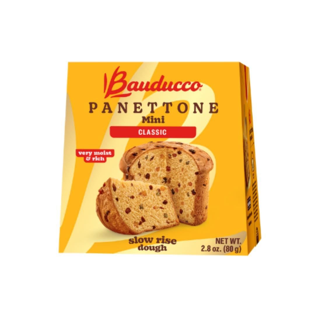 Bauducco Mini Panettone - Moist &amp; Fresh Holiday Cake - Traditional Italian Recipe With Candied Fruit &amp; Raisins - 2.8oz