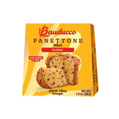 Bauducco Mini Panettone - Moist &amp; Fresh Holiday Cake - Traditional Italian Recipe With Candied Fruit &amp; Raisins - 2.8oz