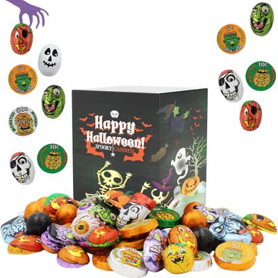 Fruidles Halloween Tricky Treat Master Bag, Trick-Or-Treat Party Fillers, Individually Wrapped in Multi-color Design Foils, Kosher Certified, Box (Half-Pound)