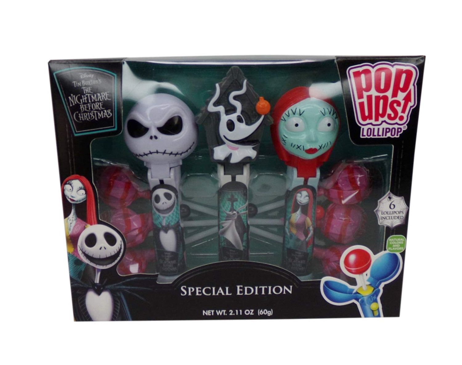 Disney Tim Burton&#39;s The Nightmare Before Christmas Special Edition Pop Ups Lollipop Gift Set, 2.11 oz