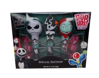 Disney Tim Burton&#39;s The Nightmare Before Christmas Special Edition Pop Ups Lollipop Gift Set, 2.11 oz
