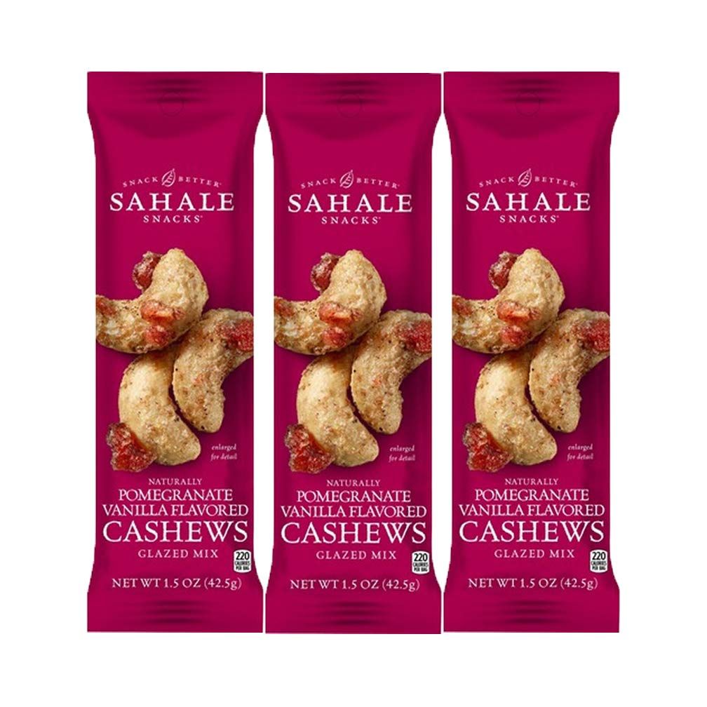 Sahale Snacks Pomegranate Vanilla Flavored Cashews Glazed Mix, 1.5 Ounces (Pack of 3)3