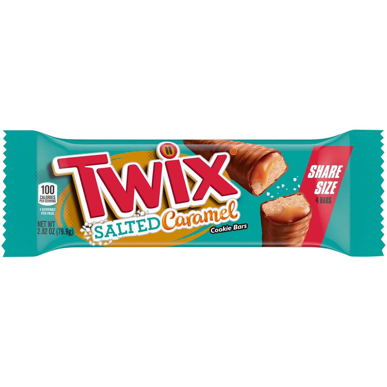 TWIX Salted Caramel Chocolate Cookie Bars (56.4oz Carton with 20 Candy Packs)