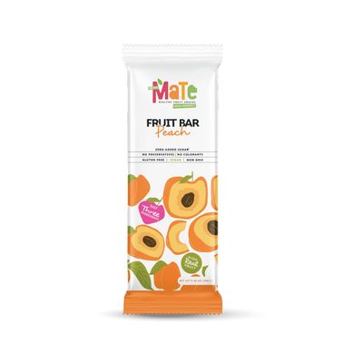 Mate Apple  Peach Healthy Snack, 100% Natural Real Fruit Bar &amp; Gluten-Free &amp; Vegan &amp; Non GMO &amp; Kosher - Zero Added Sugar, No Preservatives and No Colorant - 24 Pack