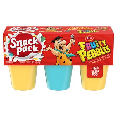 Snack Pack Post Fruity PEBBLES Flavored Pudding Cups, 3.25 oz. 6 Count