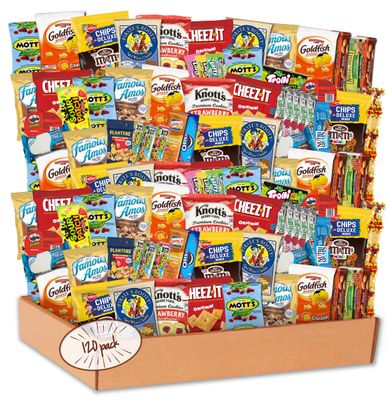 Snack Box Christmas Care Package (120 Count) Variety Snacks Gift Box - College Students, Military, Work or Home - Chips Cookies &amp; Candy shellys delight