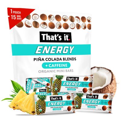 That&#39;s it. Pia Colada Caffeine Blends Energy Mini Bars Pineapple Coconut (15 Count) Allergy-Friendly, non-GMO, Gluten Free Snacks