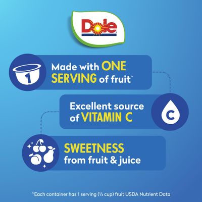 Dole Diced Peaches and Cherry Mixed Fruit in 100% Juice Variety Pack - Dole Fruit Bowls Snacks - 4 oz Fruit Bowls - 16 Pack