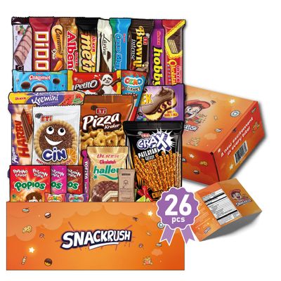 International Snack Box | Snacks From Around The World | 26 Full-Size Foreign Snacks Offering Unique Experience for Adults and Kids | Universal Yums for Office, Family, Gifts And Parties