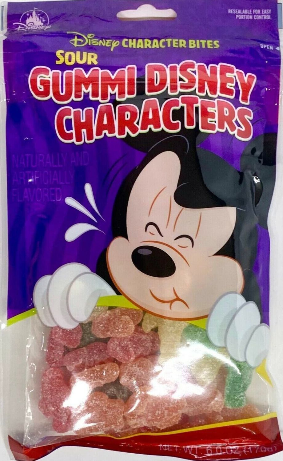 Disney World Parks Goofy Candy Co. Assorted Flavor Sour Character Gummies Family Size 6 oz. Bag Sealed - NEW