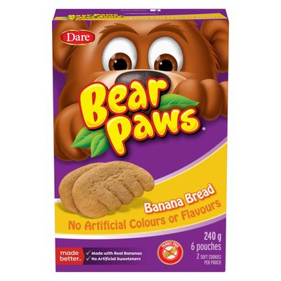 Dare Bear Paws Banana Bread Soft Snack Cookies 240g