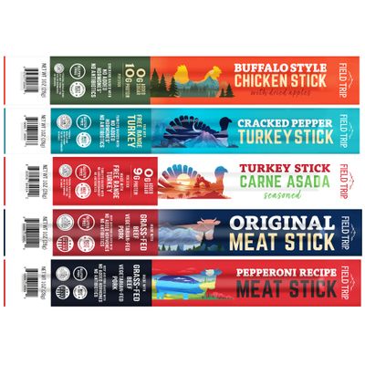 Field Trip Grass Fed and Free Range Variety Jerky Snack Sticks, Keto, Paleo, Gluten Free, Allergy Friendly Snack, High Protein, 90 and 100 Calorie Snack, 1oz, 10 Pack