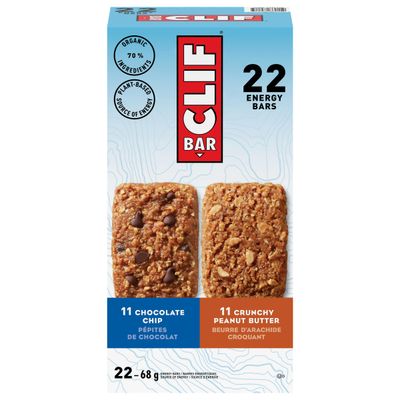 Clif Energy Bars, 22 Bars Variety Pack, 22 x 68g2.4 oz. (Imported from Canada)