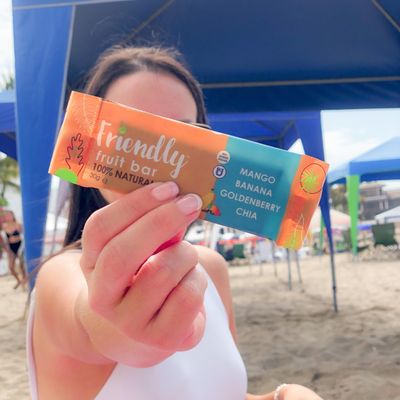 Friendly Fruit Bar | Banana, Mango, Goldenberry, and Chia | (12 pack);1.05 ounces | Healthy Natural Snack, Energetic, Plant Based, Non - GMO, Vegan, No Added Sugar, Kosher, Gluten Free.