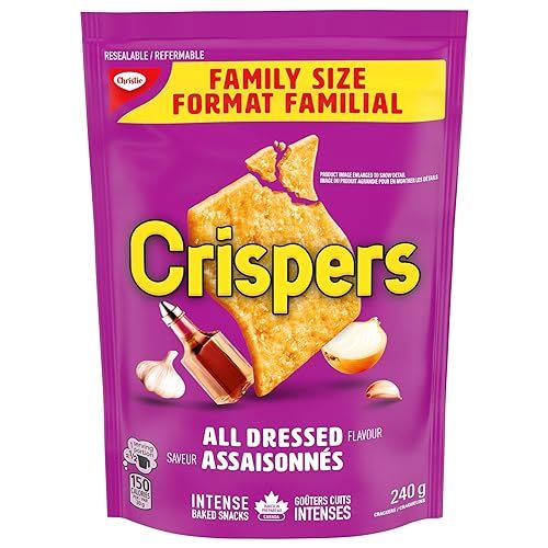 Crispers All Dressed Family Size Crackers, 240g (Imported from Canada)