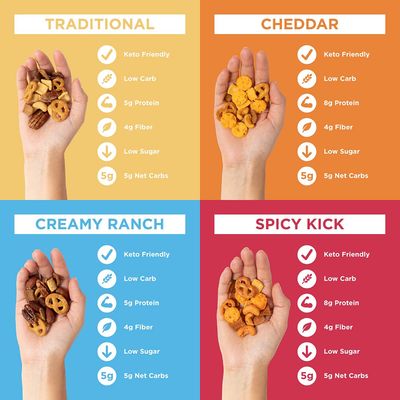 Catalina Crunch Mix Keto Snack Mix Variety Pack | Keto Friendly, Low Carb, Protein Snacks, 6 oz (Pack of 4)