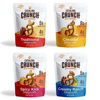 Catalina Crunch Mix Keto Snack Mix Variety Pack | Keto Friendly, Low Carb, Protein Snacks, 6 oz (Pack of 4)