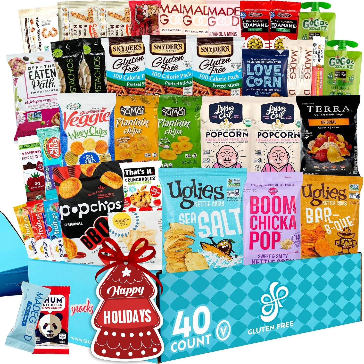Gluten Free Palace 100 Calorie Snacks Variety Pack - Healthy Snacks Care Package - Low Calorie Snacks - Holiday Gift Baskets - Vegan Snacks, Protein Bars &amp; Nuts - Snack Food Gifts (40 Count)