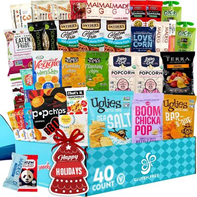 Gluten Free Palace 100 Calorie Snacks Variety Pack - Healthy Snacks Care Package - Low Calorie Snacks - Holiday Gift Baskets - Vegan Snacks, Protein Bars &amp; Nuts - Snack Food Gifts (40 Count)